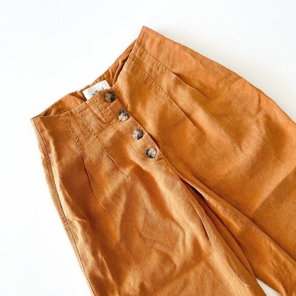 Wilfred High Rise Linen-blend Wide Leg Cropped Pant - Picture 1 of 12